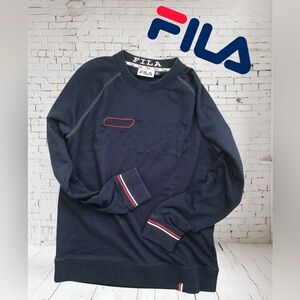 FILA⭐️Navy Sweatshirt with Red and White Accents